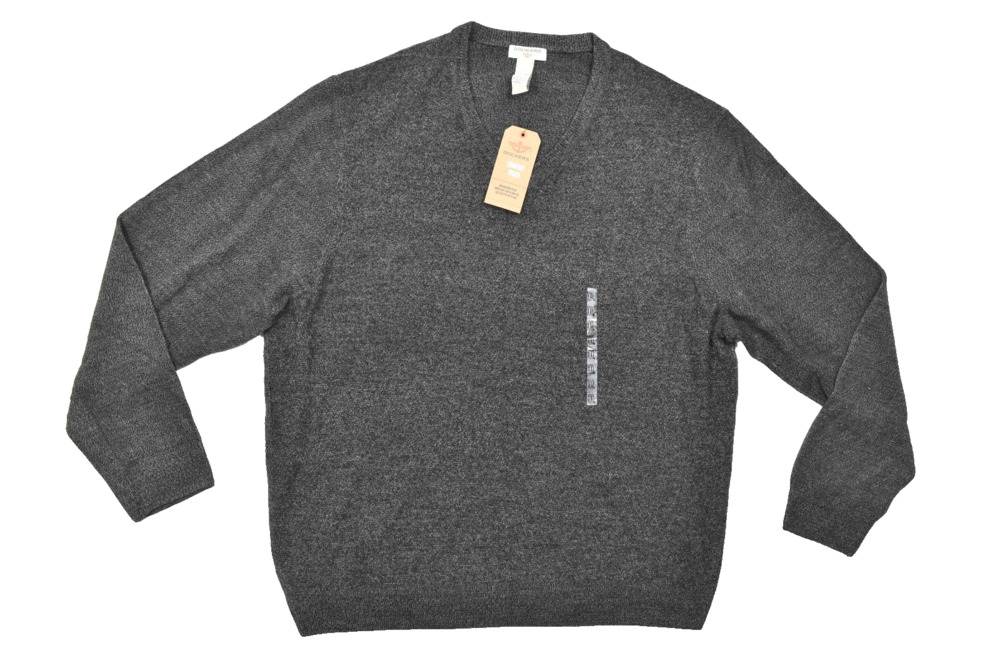 Dockers Comfort Touch V-Neck Sweater Men's XXL Charcoal Grey Knit NWT